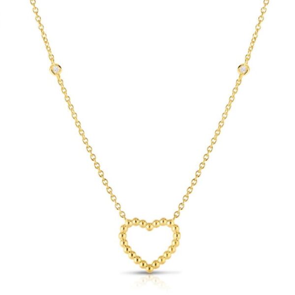 gold popcorn heart necklace