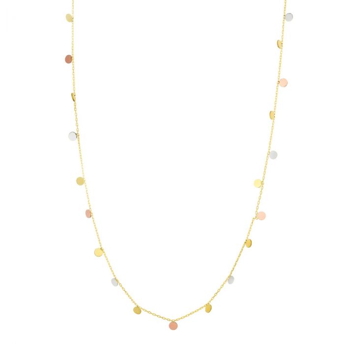 classic tri color necklace